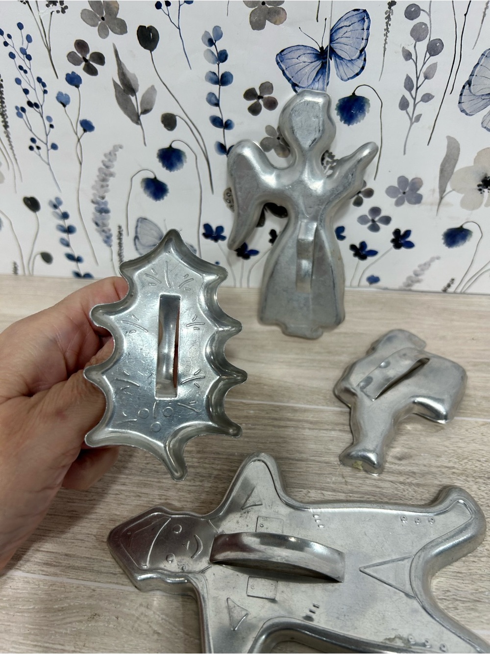 Vintage Aluminum Christmas Cookie Cutters Set of 4